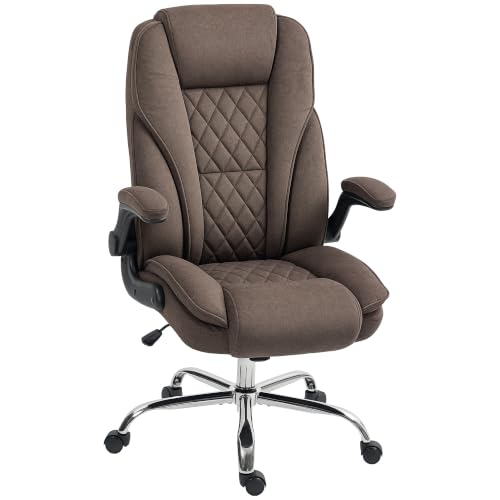 HOMCOM High Back Office Chair Executive Desk Chair, Dark Brown - color: Brown
