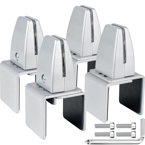 4 Packs Sneeze Guard Support, Aluminum Vertical Partition Board Clamp, Acrylic Desk Divider Support Clamp, Desk Shield Privacy Panel Clamps for Clear Shield for Countertop Reception - size: Downclamp & 4pcs