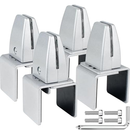 4 Packs Sneeze Guard Support, Aluminum Vertical Partition Board Clamp, Acrylic Desk Divider Support Clamp, Desk Shield Privacy Panel Clamps for Clear Shield for Countertop Reception - size: Downclamp & 4pcs