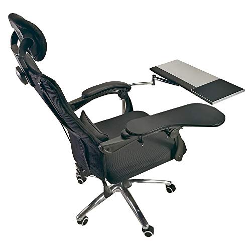 Laptop Mouse Stand Mount Workstation Video Game Chair or Round Bar Mounted Keyboard Tray PC Platform Armrest Wrist Rest Pad 360° Adjustable Fall Prevention Home Office Computer Furniture supplies gift