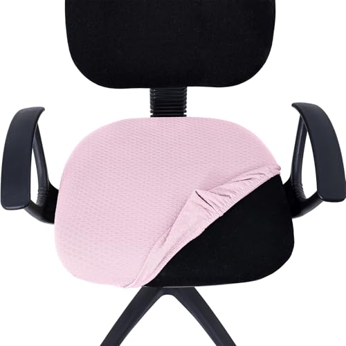 Smiry Ergonomic Office Chair Armrest Pads Pink, Set of 2 Stretch Jacquard Office Computer Chair Seat Covers Pink