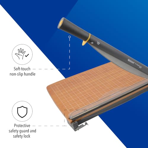 Westcott TrimAir Guillotine Paper Cutter, Paper Trimmer with Sharp and Durable Titanium-Bonded Blade, Maximum Safety Features, 18-Inch, Back to School, School Supplies, Classroom - size: 18-inch