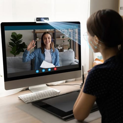 Webcam for PC,HD 1080P USB Plug-and-Play Computer Web Camera, HighDefinition Webcam for Desktop Laptop,Ideal for Online Class, Video ConferenceLive Streaming & Gaming - color: 1080P-white