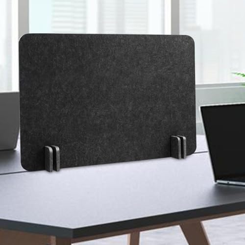 Desk Privacy Panel Desk Divider Privacy Panel Reducing Noise Acoustic Desk Divider Desktop Partition Absorption Performance Easy to, Black and Grey, 40cmx50cm