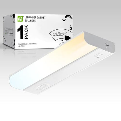 ASD LED Under Cabinet Lighting Hardwired, 9 Inch 4W 2700K-5000K Selectable, 337LM, CRI90+, Direct Wire Linkable Under Counter Lights for Kitchen, Dimmable Under Cabinet Lights, White, UL Certified - color: 9 Inch White, size: 1 Pack