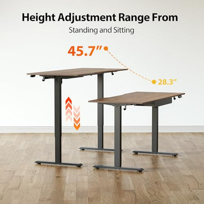 Agilestic 48*24 Inch Electric Standing Desk with Under Drawers, Dark Walnut - color: Basic Dark Walnut, size: 48x24 Inch