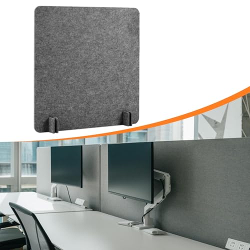 Generic Desk Divider Acoustic Partition Table Divider Felt Soundproof Panel Lightweight Removable Privacy Screen Freestanding Design Suitable for Office Recep, Dark Gray 40x40 cm - color: Dark Gray 40x40 Cm