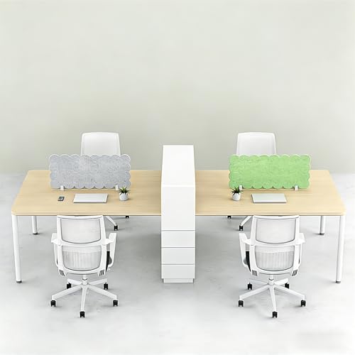 Acoustic Freestanding Desk Divider Felt Desk Partition 31.2" x 12" Table Freestanding Up Privacy Panel Visual Distraction and Noise Reducing for Office Furniture Classroom Beige Yellow - color: Beige Yellow, size: 31.2" x 12"