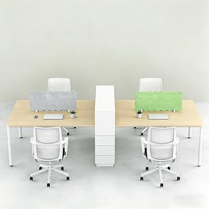 Acoustic Freestanding Desk Divider Felt Desk Partition 35.2" x 12" Table Freestanding Up Privacy Panel Visual Distraction and Noise Reducing for Office Furniture Classroom Beige Yellow - color: Beige Yellow, size: 35.2" x 12"
