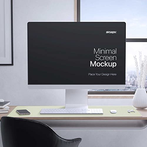 Aothia Double-Sided PU Leather Desk Pad - Non-Slip Large Mouse Pad & Desk Mat for Office, Home - Waterproof, Easy to Clean, Durable Dual-Sided Surface (23.6"x13.7", Matcha Green) - color: Matcha, size: 23.6" x 13.7"