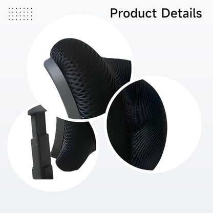 Office Chair Headrest, Ergonomic Desk Chair Neck Support Attachment, No Drilling, Easy to Install, Adjustable Height, 11 x 7.1 in / 28 x 18 cm, Black
