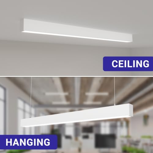 JTT 8FT LED Linear Light White, 100/80/60W 8' Linkable Office Light 4Pack - color: White 4 Pack（8FT）