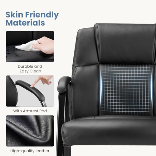 DUMOS Office Desk Guest Chair Set of 8, Leather Waiting Room Chairs with Padded Arms for Elderly Home Reception Area Conference Room Lobby Side breakroom - size: Set of 8