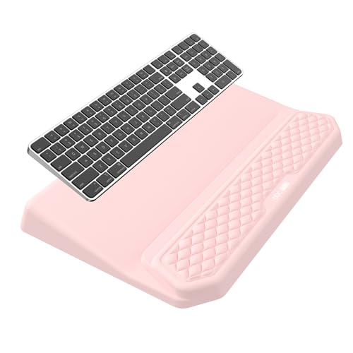 2-in-1 Ergonomic Keyboard Stand with Wrist Rest, Pink - color: Light Pink
