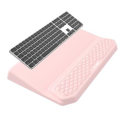 2-in-1 Ergonomic Keyboard Stand with Wrist Rest, Pink - color: Light Pink
