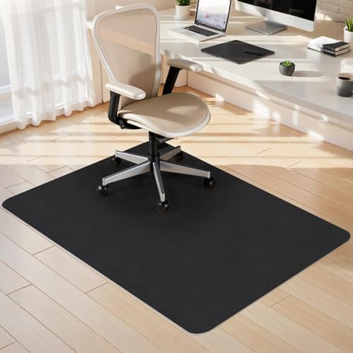 Sycoodeal Office Chair Mat for Hardwood Floor,Slip Resistant Floor Mat for Office Computer Gaming Chair,Heavy Duty Floor Protector for Rolling Chairs,Easy to Clean,Black(40"x48") - color: Black, size: 40*48"