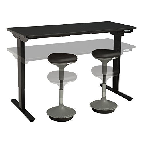 Learniture Adjustable Height Active Learning Stool for Office Desks and Classrooms, Foam-Padded Backless Wobble Stool with Rocking Motion, Gray - color: Grey