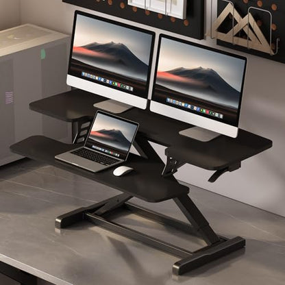 FLEXISPOT Standing Desk Converter, 42", Black - color: Black, size: 42"