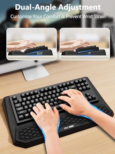 2-in-1 Ergonomic Keyboard Stand with Wrist Rest, Black - color: Black