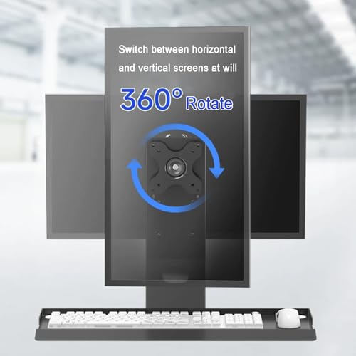 Monitor Wall Mount with Keyboard Tray, Sit-Stand Single Monitor Workstation with Gas Spring Arm, Foldable Typing Platform, Adjustable Height and Angle, Max Load 10 Kg (60cm) - size: 60cm