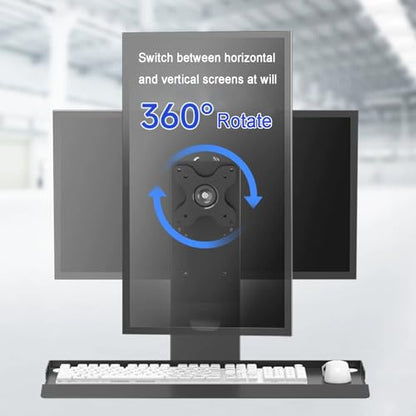 Monitor Wall Mount with Keyboard Tray, Sit-Stand Single Monitor Workstation with Gas Spring Arm, Foldable Typing Platform, Adjustable Height and Angle, Max Load 10 Kg (45cm) - size: 45cm