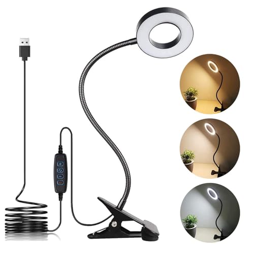 Brokimis Clip on Light LED Reading Book Study Eye Protection Desk Lamp - color: Black