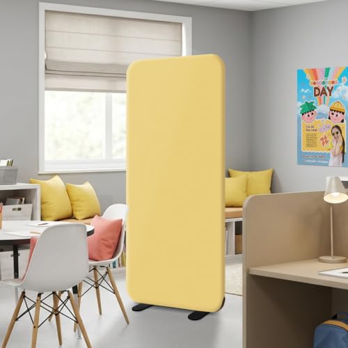 DECOLAB Free Standing Room Divider, Portable Wall Panel 29"x65", Butter - color: Butter