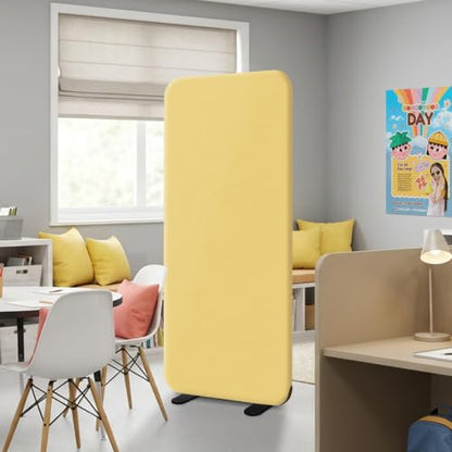 DECOLAB Free Standing Room Divider, Portable Wall Panel 29"x65", Butter - color: Butter
