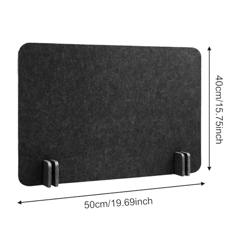 Generic Desk Divider Acoustic Partition Table Divider Felt Soundproof Panel Lightweight Removable Privacy Screen Freestanding Design Suitable for Office Recep, Black 40x50 cm - color: Black 40x50 Cm
