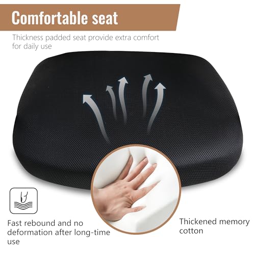 FDW | Mid Back Office Chair | Black | with Lumbar Support, 360 Swivel | Ventilated Design, Height Adjustment | 250 lbs Load Capacity, Rolling Casters | Easy Assembly | For Home, Office - color: Black