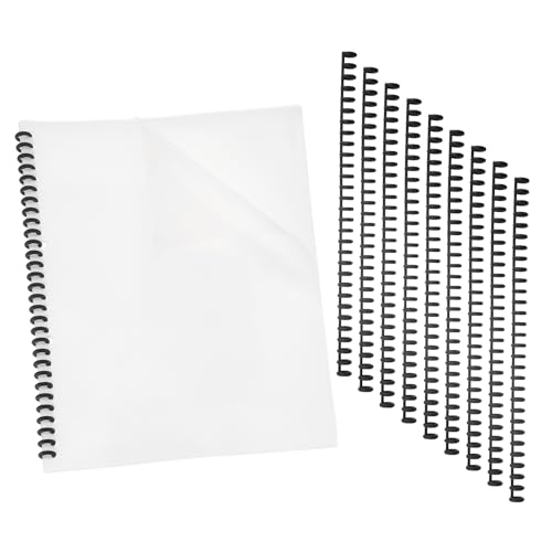 PATIKIL 20Pcs Presentation Binding Covers, Pre-Punched A4 12 x 9" Cover and 10Pcs 8.5mm (1/3") Plastic 30 Ring Binding Spines Combs Kit for Book Office Supplies, Black - color: Black