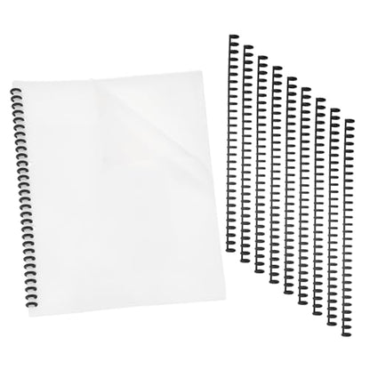 PATIKIL 20Pcs Presentation Binding Covers, Pre-Punched A4 12 x 9" Cover and 10Pcs 8.5mm (1/3") Plastic 30 Ring Binding Spines Combs Kit for Book Office Supplies, Black - color: Black
