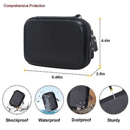 Elonbo Carrying Case for SUPVAN E10 Bluetooth Label Maker Machine, Black | Portable Mini Thermal Label Printer Storage Holder, Wireless Small Handheld Sticker Maker Travel Bag, Pocket fits Paper Cable - color: Black