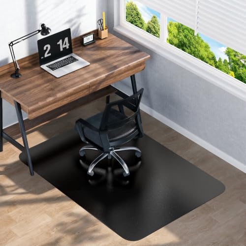 Black Hardwood Floor Chair Mat, Heavy Duty Plastic Desk Protector | 36" x 48" Durable Mat for Rolling Desk Chairs, Protects Tile, Laminate, Vinyl Floors in Home Office and Gaming Rooms - size: 36x 48inch- black