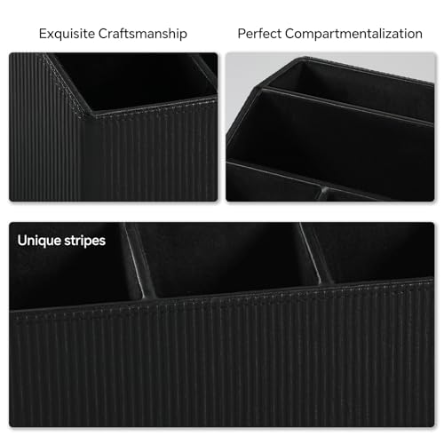 Desk Organizer Caddy Nightstand Organizer Remote Holder - color: Striped Black