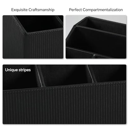 Desk Organizer Caddy Nightstand Organizer Remote Holder - color: Striped Black