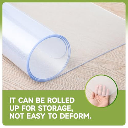 SOONAN Chair Mat for Hardwood Floors 63" x 51", Clear 0.08" Thick Office Desk Chair Mat, Non-Slip Stays Flat No Curling, Heavy Duty Floor Protector for Wood, Tile, Laminate & Vinyl, Home Office - size: 63" x 51" x 0.08"