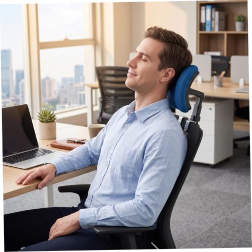 Adjustable C-Shaped Office Chair Headrest, 1.02" Thickened Clips Head Rest Attachment Blue - color: 2.6 Cm/1.02 Inch Clip