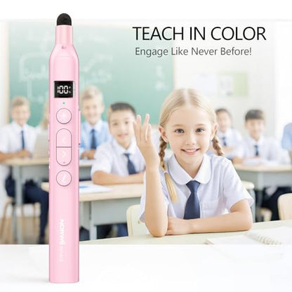 N21 Bluetooth Presentation Clicker for PowerPoint with Retractable Pointer - color: Pink - Green Pointer