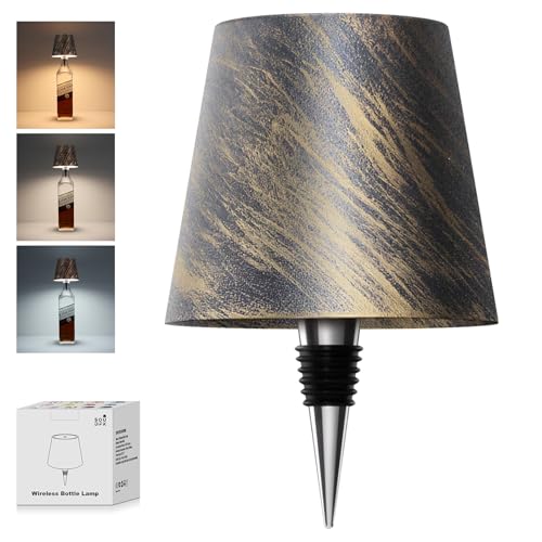 Wireless Bottle Lamp, 2024 New 3 Color Rechargeable Wine Bottle Lights for Bars Restaurants (Bronze, 1PC) v - color: Bronze