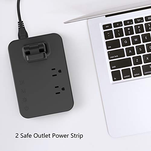 Drevet LED Desk Lamp for College Dorm Room, Desk Light with 1 USB Charging Port 2 AC Power Outlet, 3 Lighting Modes, 3 Level Brightness Touch Lamp, Eye-Caring Home Office Foldable Table Lamp - color: Black Classic 1USB/2AC