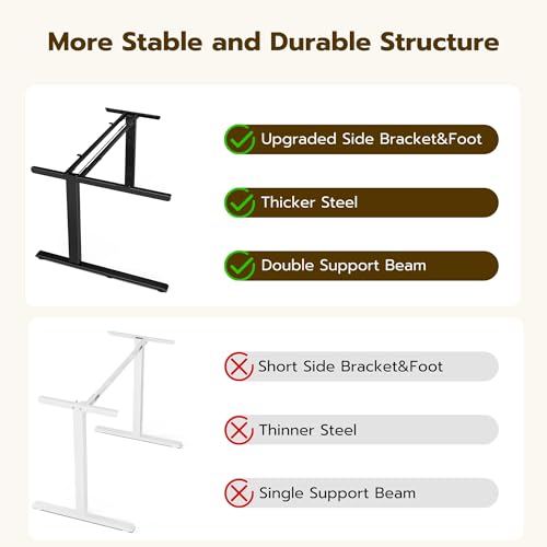 Acrolix L Shaped Electric Standing Desk, 71x43.5 Inch Reversible, Rustic Brown - color: Rustic Brown, size: 71