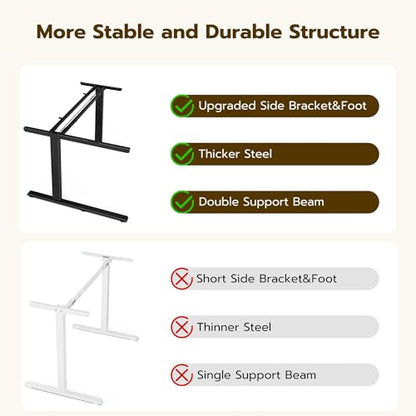 Acrolix L Shaped Electric Standing Desk, 51x31.5 Inch Reversible, Oak - color: Oak, size: 51