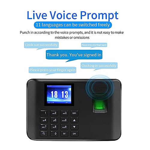 Time Clocks Fingerprint Time Attendance Biometric Attendance Machine ;Keypad Electric Recorder Data Time Clock in for Employees,
