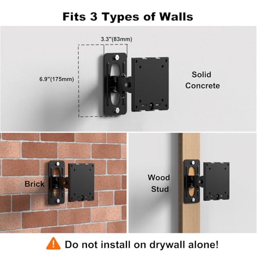 Monitor Wall Mount for 17–49 Inch inch Flat/Curved Ultrawide Screens | Heavy Duty Up to 44 lbs,Full Motion,Quick-Release VESA Plate,VESA 75/100 mm,Black