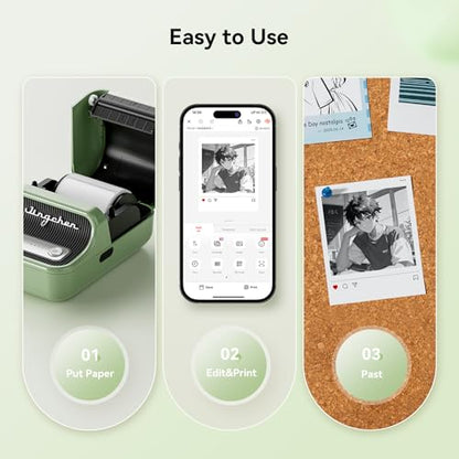 NIIMBOT B21 Pro 300 DPI Bluetooth Label Maker with Tape, Green - color: Green
