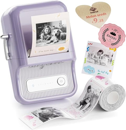 NIIMBOT B21 Pro Sticker Printer, 300DPI, Fun APP, Portable Inkless Label Printer, Bluetooth Sticker Maker for DIY Crafts, Notes, Scrapbook, Photo, Custom Labels & Gifts,Home Organization (Violet) - color: Purple