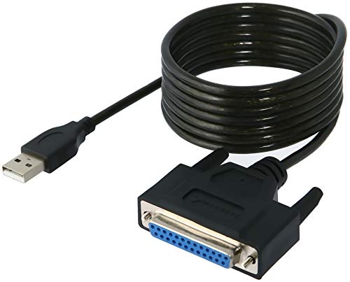 SABRENT USB 2.0 to DB25 IEEE-1284 Parallel Printer Adapter (CB-DB25) | Connects legacy DB25 parallel printers to USB; thumbscrew connectors; IEEE-1284 - size: Parallel DB25 Thumbscrews