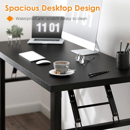 Need Small Folding Computer Desk, 31.5 Inch Writing Table, Black - color: Black, size: 31.5 inches