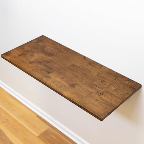 StoreYourBoard Wall Mounted Folding Workbench, 40x18 in, Holds 200 lbs - color: 40"x18" - Dark Wood | Stainless Steel Brackets